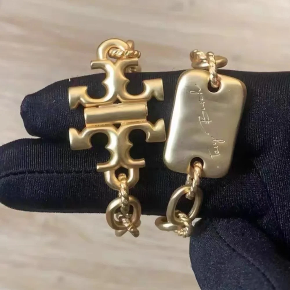 💎Host Pick🪩Tory Burch Signature‎ Bar Chain Gold Bracelet